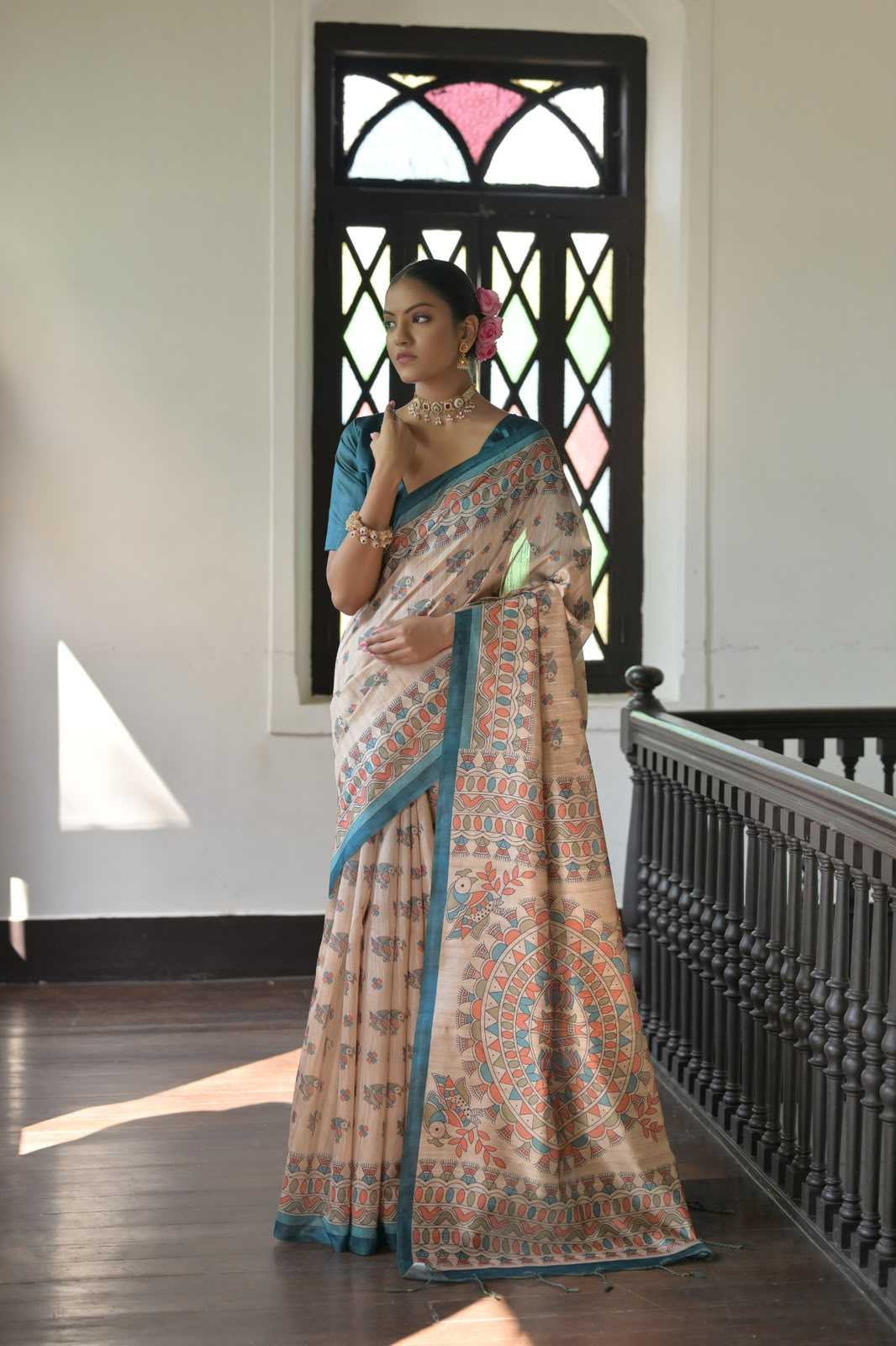 Aarushi Tussar Silk Printed Saree