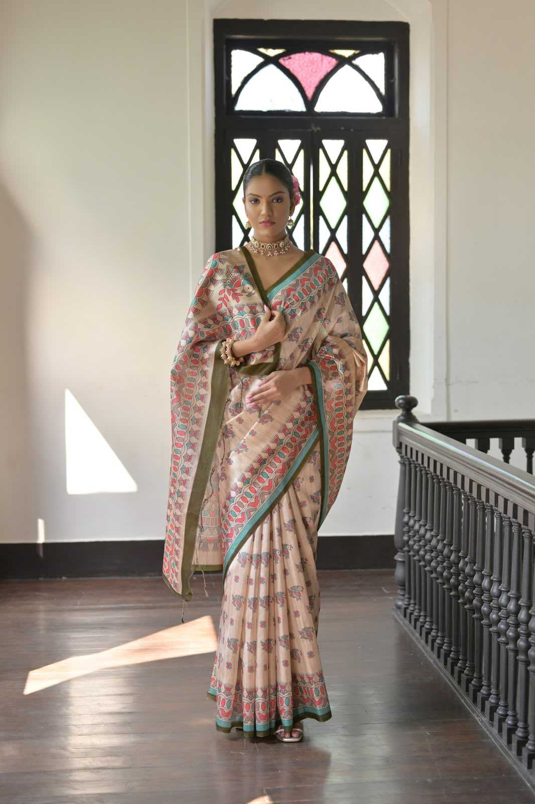 Aarushi Tussar Silk Printed Saree