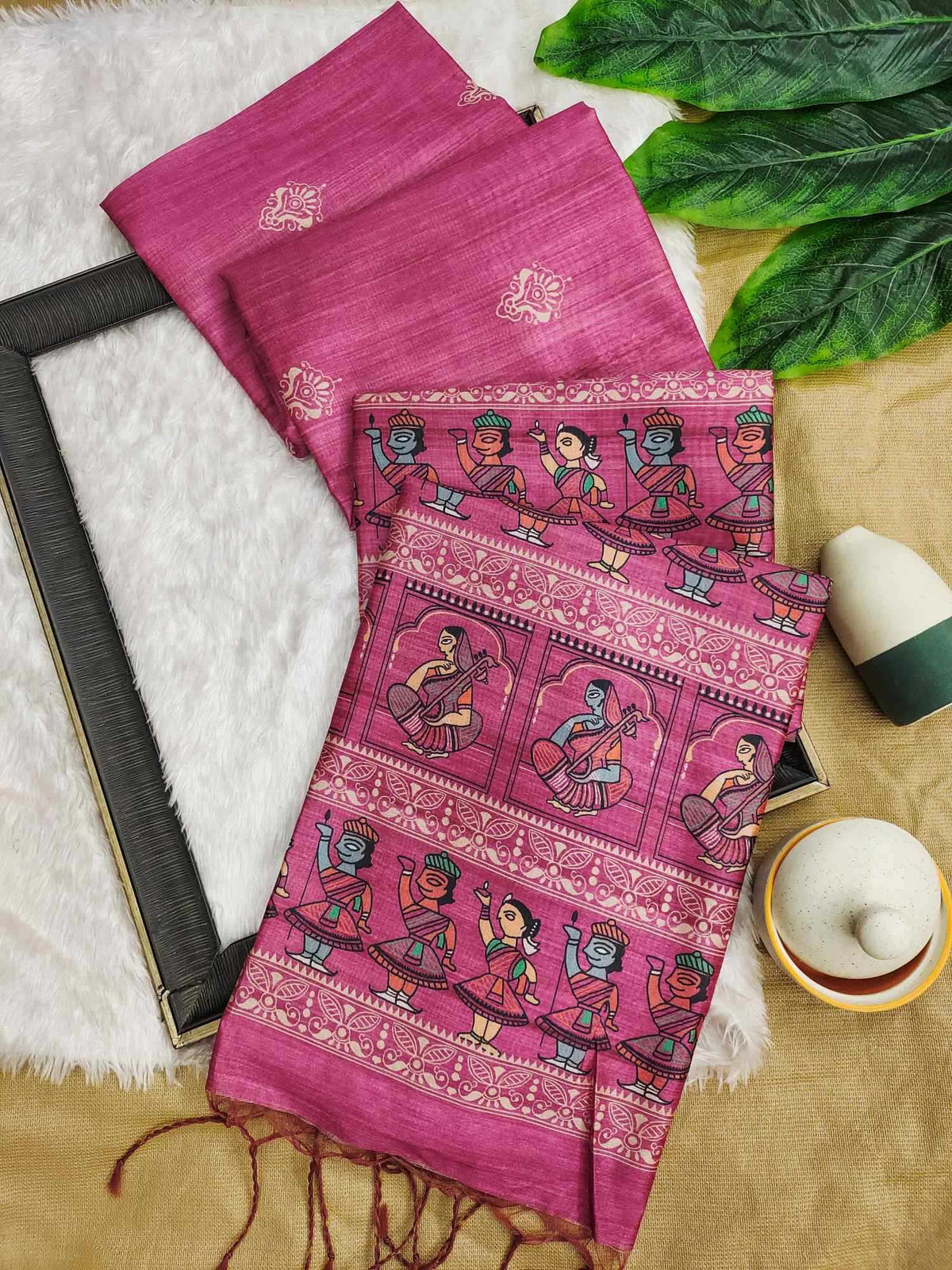 Arushi Madhubani Tussar Silk Soft Saree in Blue