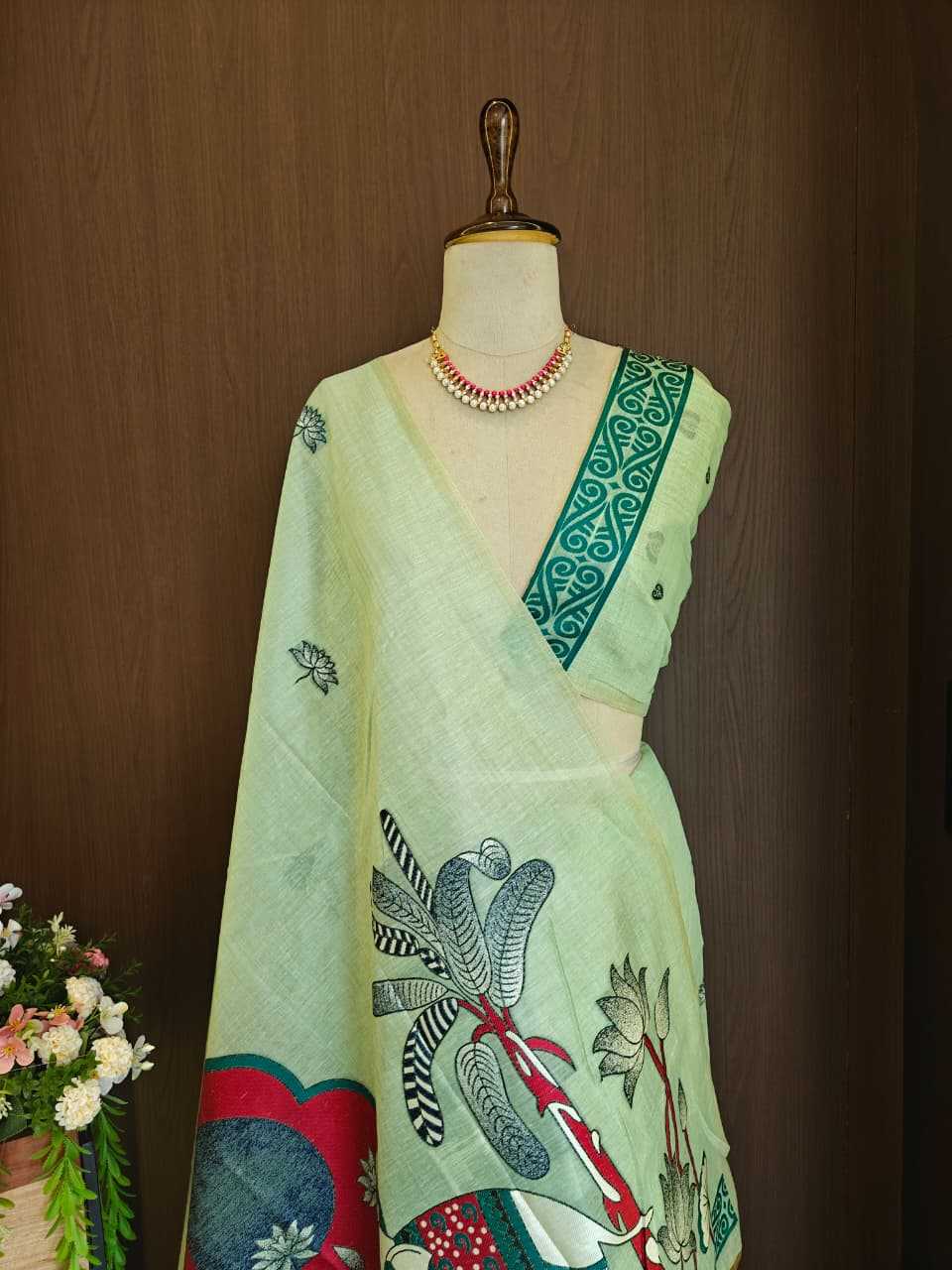 Elephant Soft Cotton Designer Saree