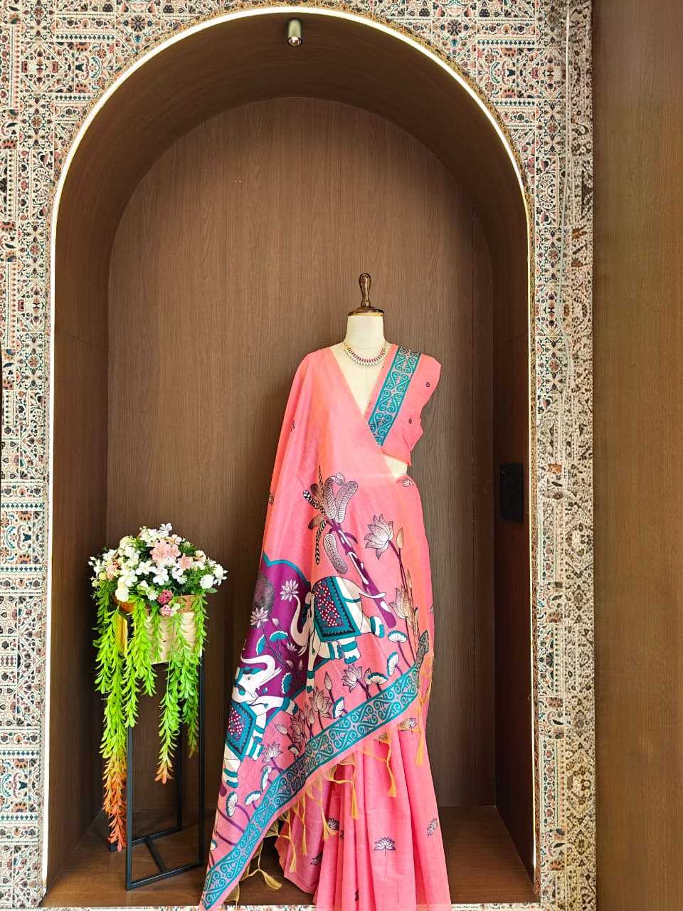 Elephant Soft Cotton Designer Saree
