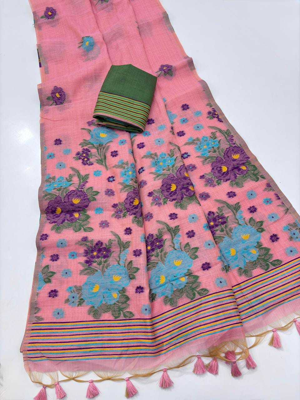 Floral Soft Cotton Designer Saree