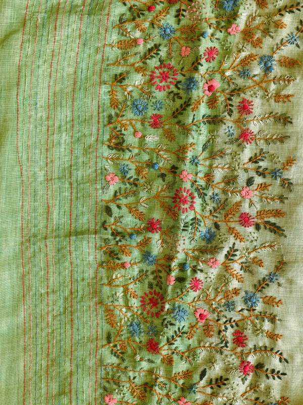 Hw Linen Cotton Hand Work Saree