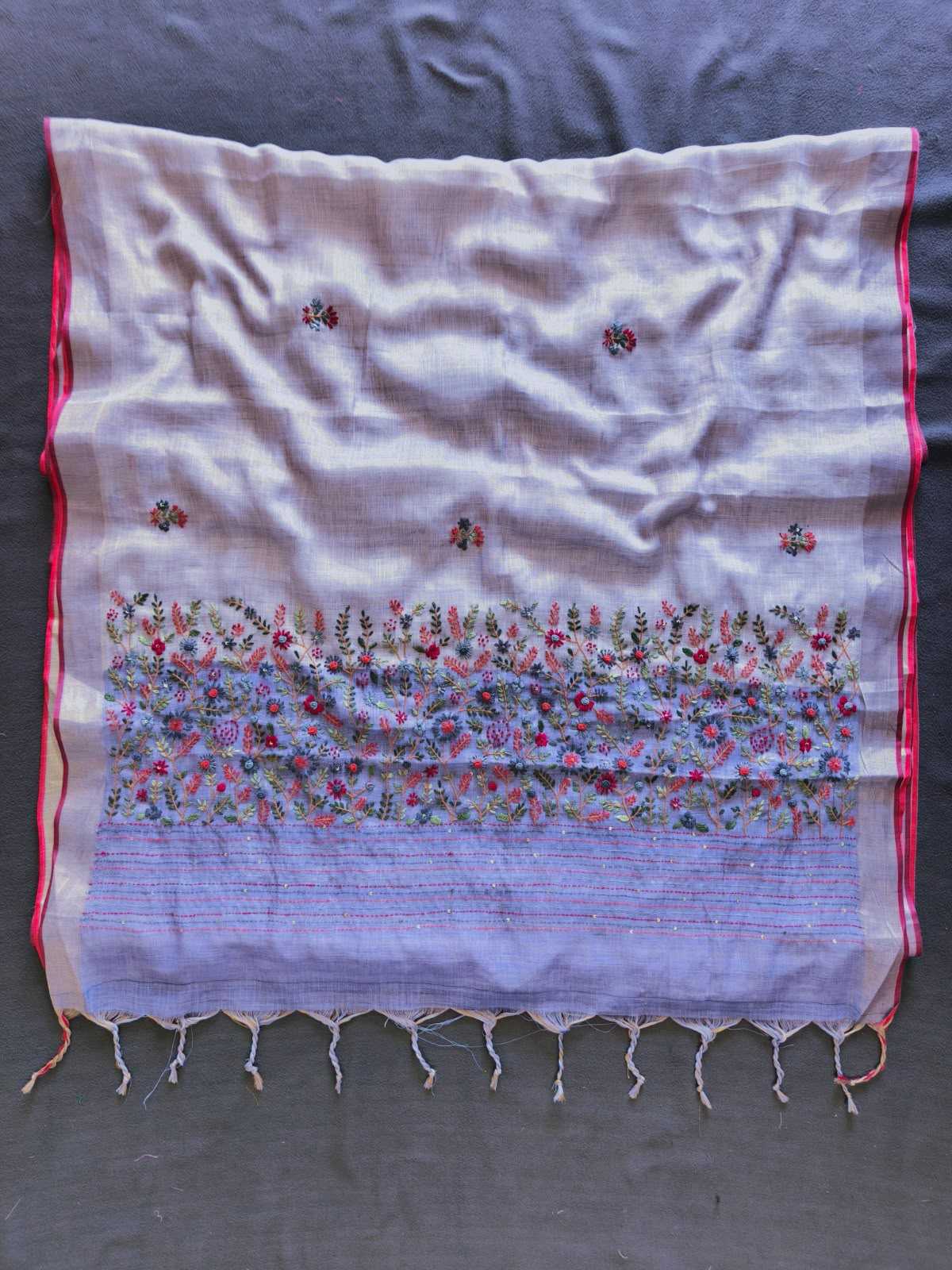 Hw Linen Cotton Hand Work Saree