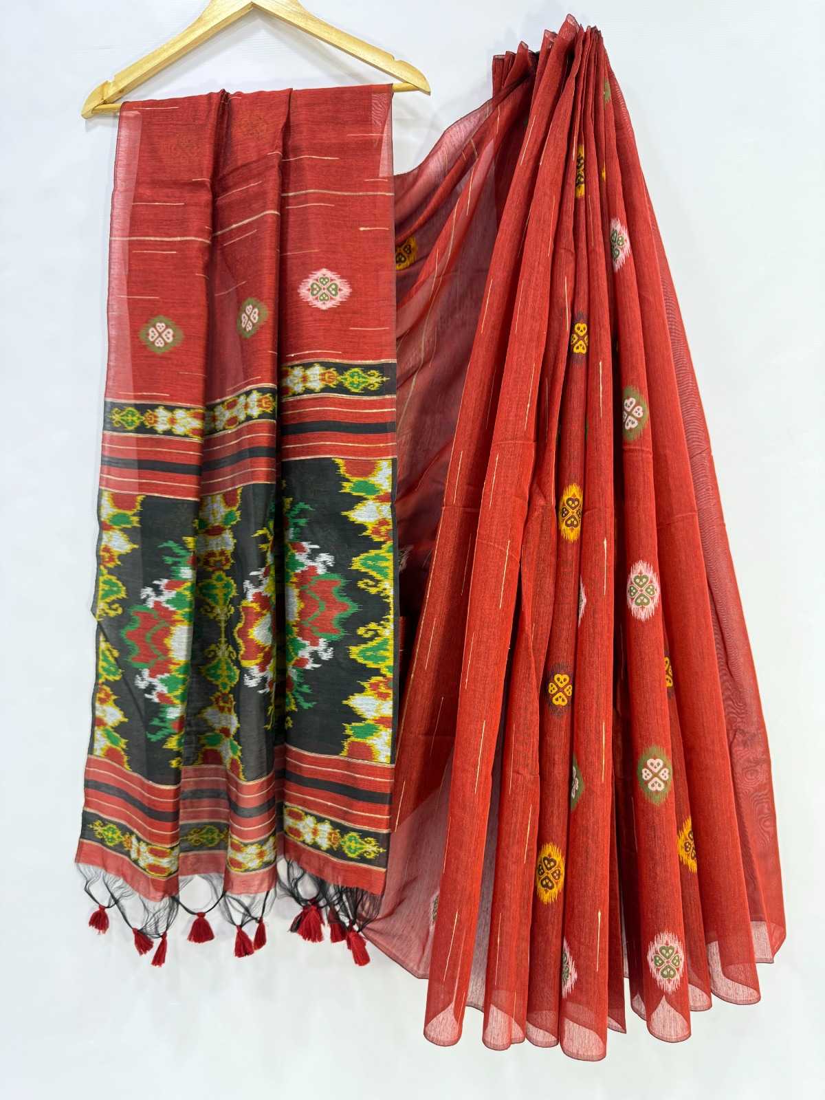 Ikkat Cotton Designer Saree