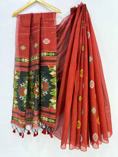 Ikkat Cotton Designer Saree