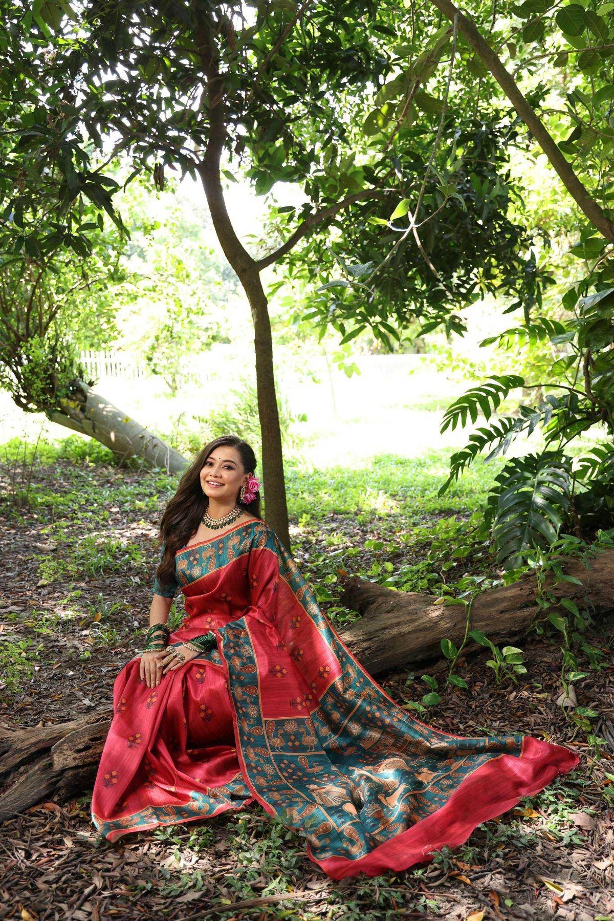 Kajal Tree Tussar Silk Soft Saree