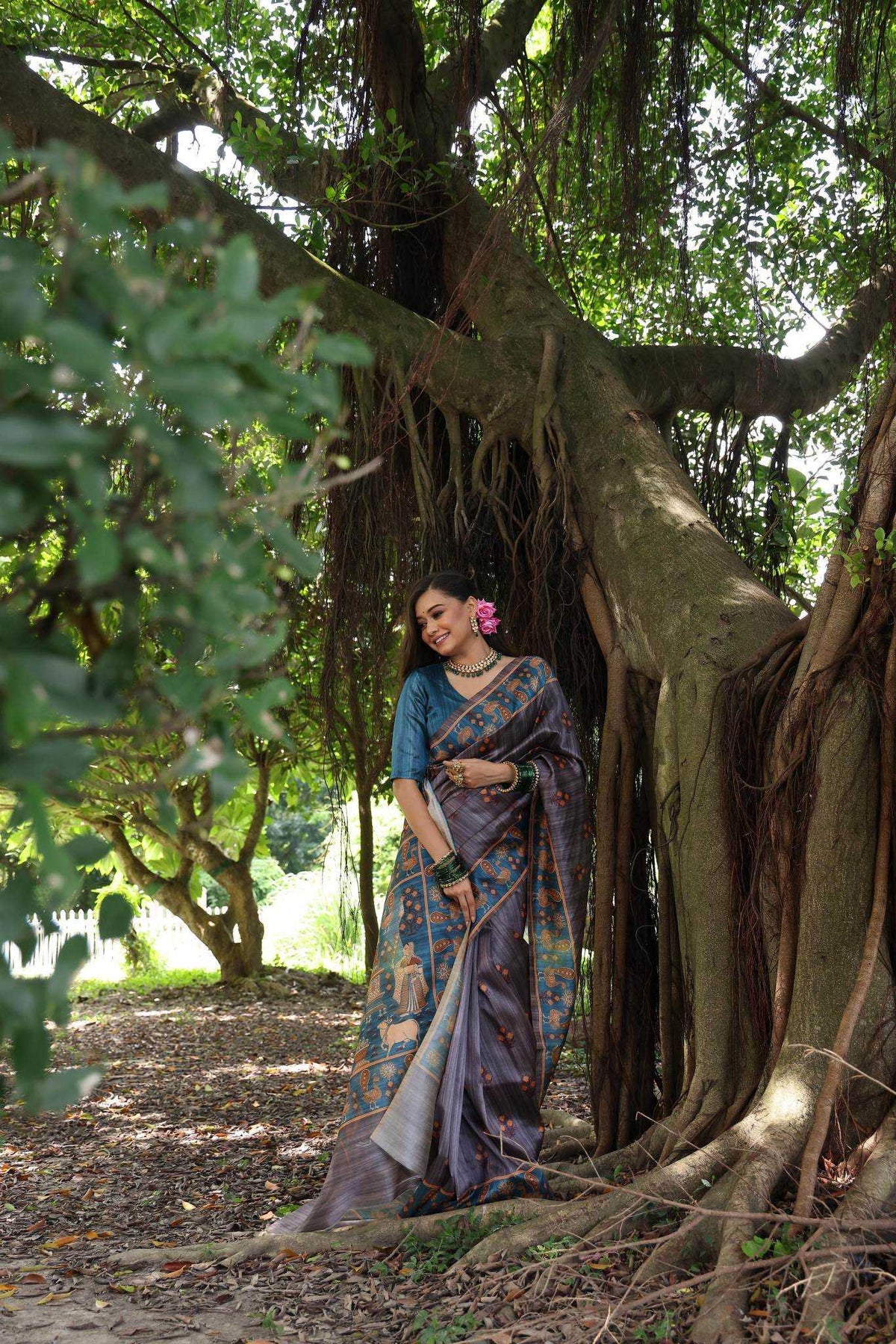 Kajal Tree Tussar Silk Soft Saree