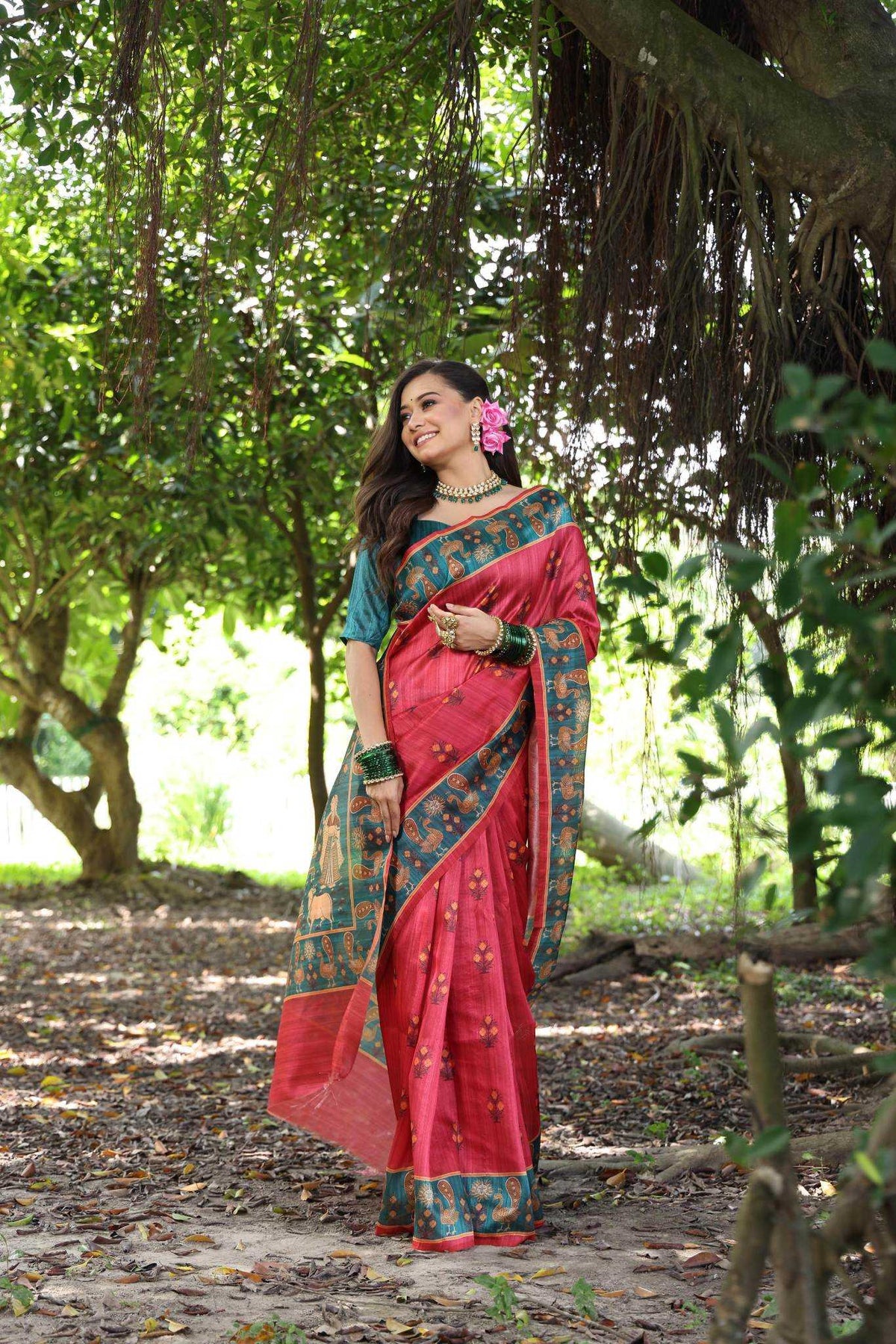 Kajal Tree Tussar Silk Soft Saree
