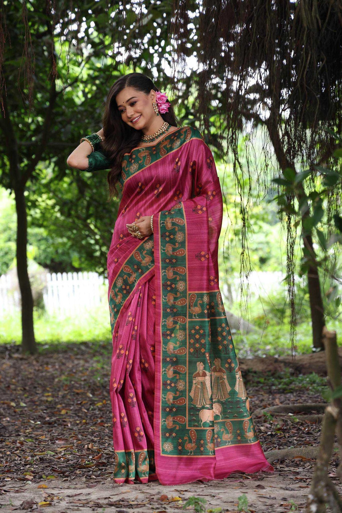 Kajal Tree Tussar Silk Soft Saree