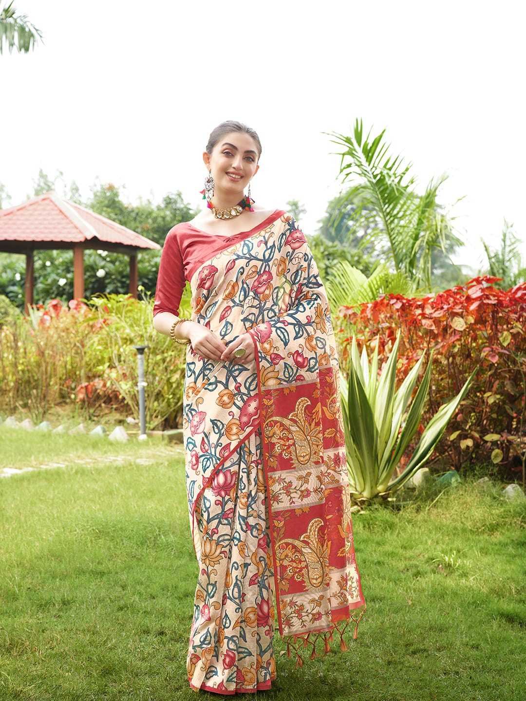 Kala Tussar Silk Printed Saree