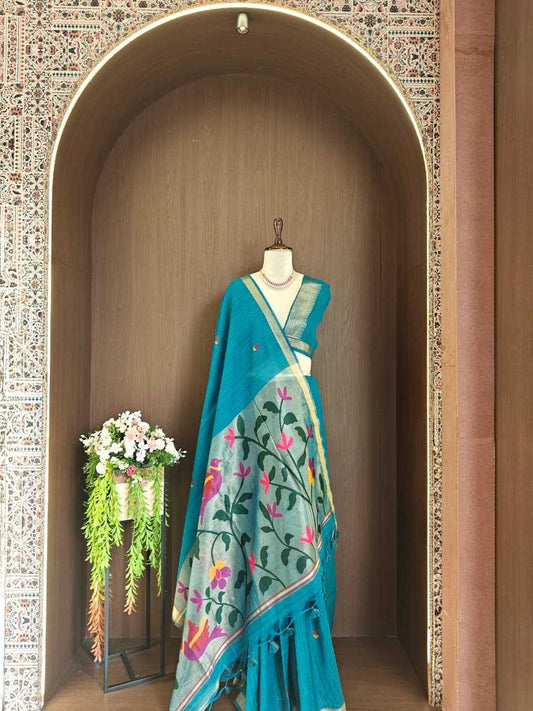 Linen Pure Silk Soft Saree