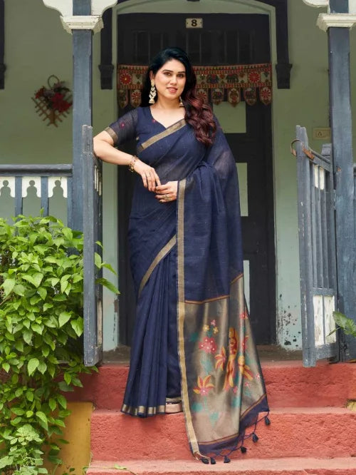 Linen Soft Silk Saree