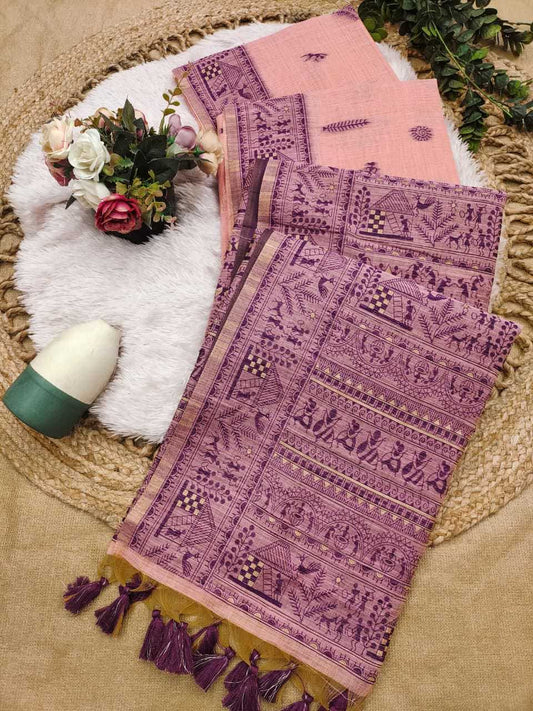 Ming Soft Cotton Designer Saree