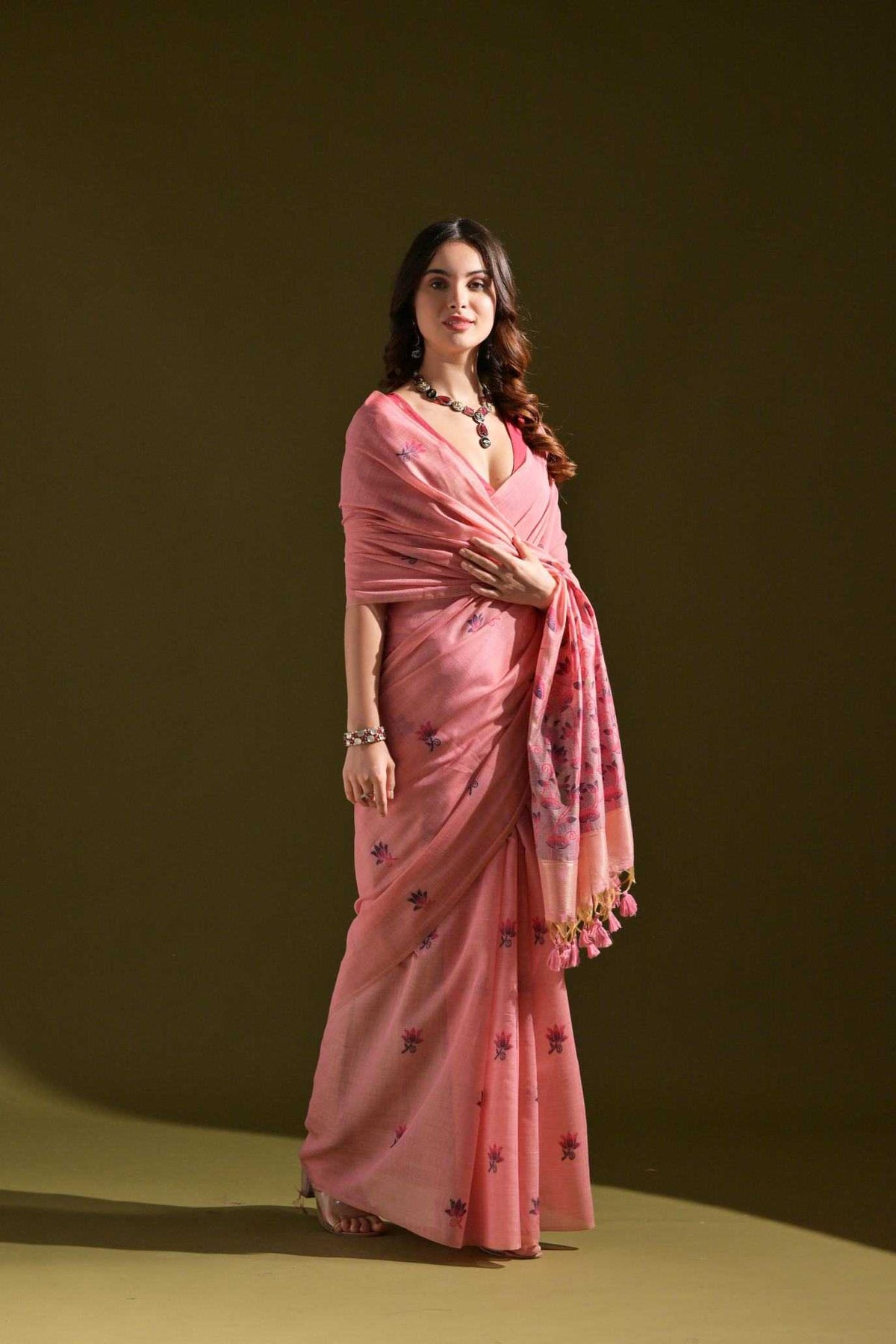 Muga Cotton Designer Saree