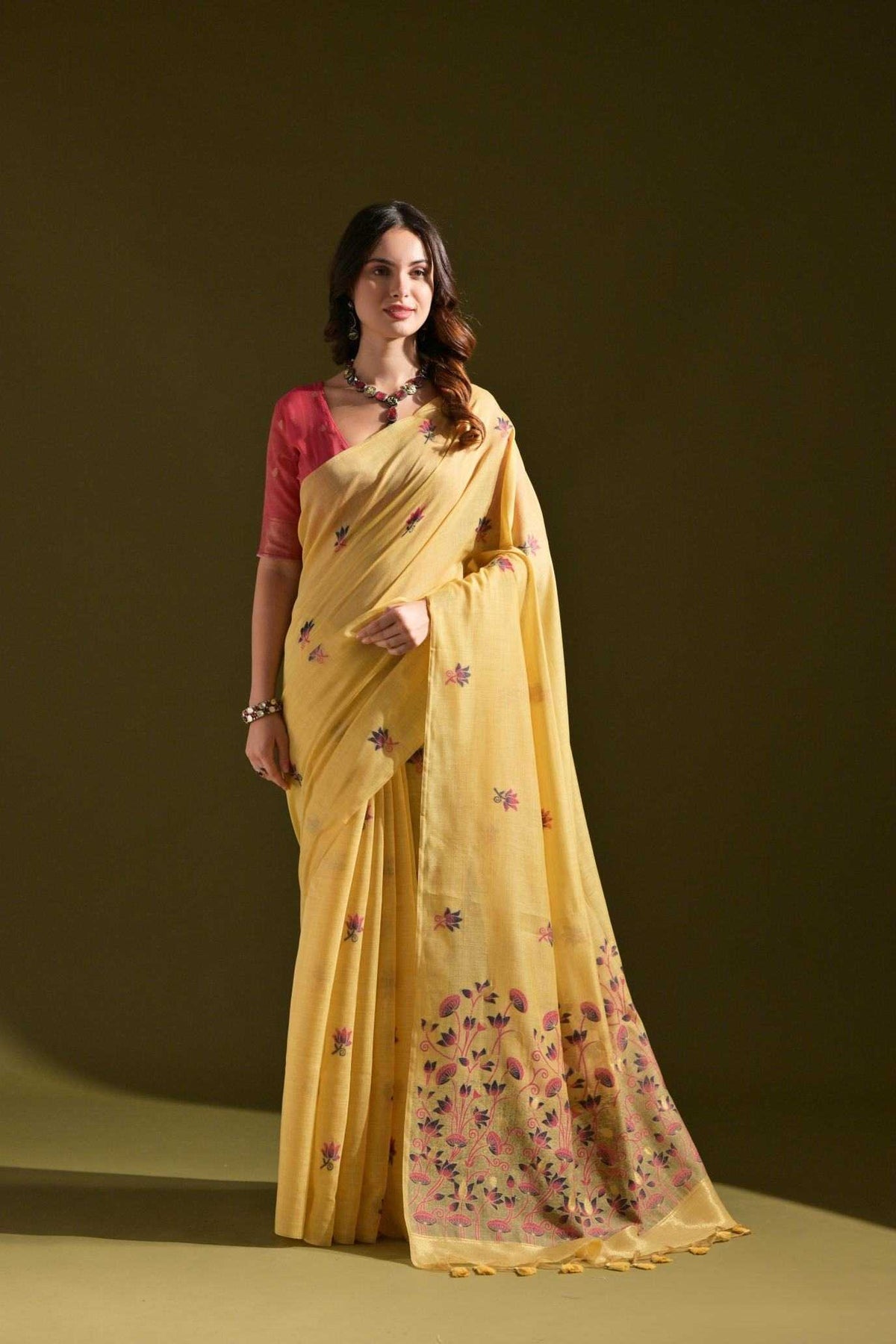 Muga Cotton Designer Saree