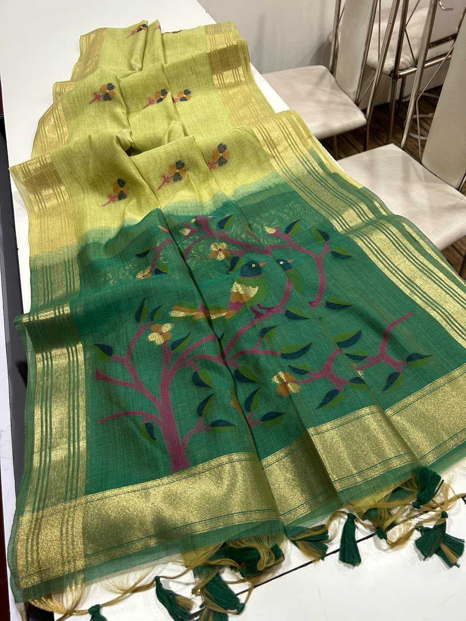 Muga Cotton Zari Border Saree