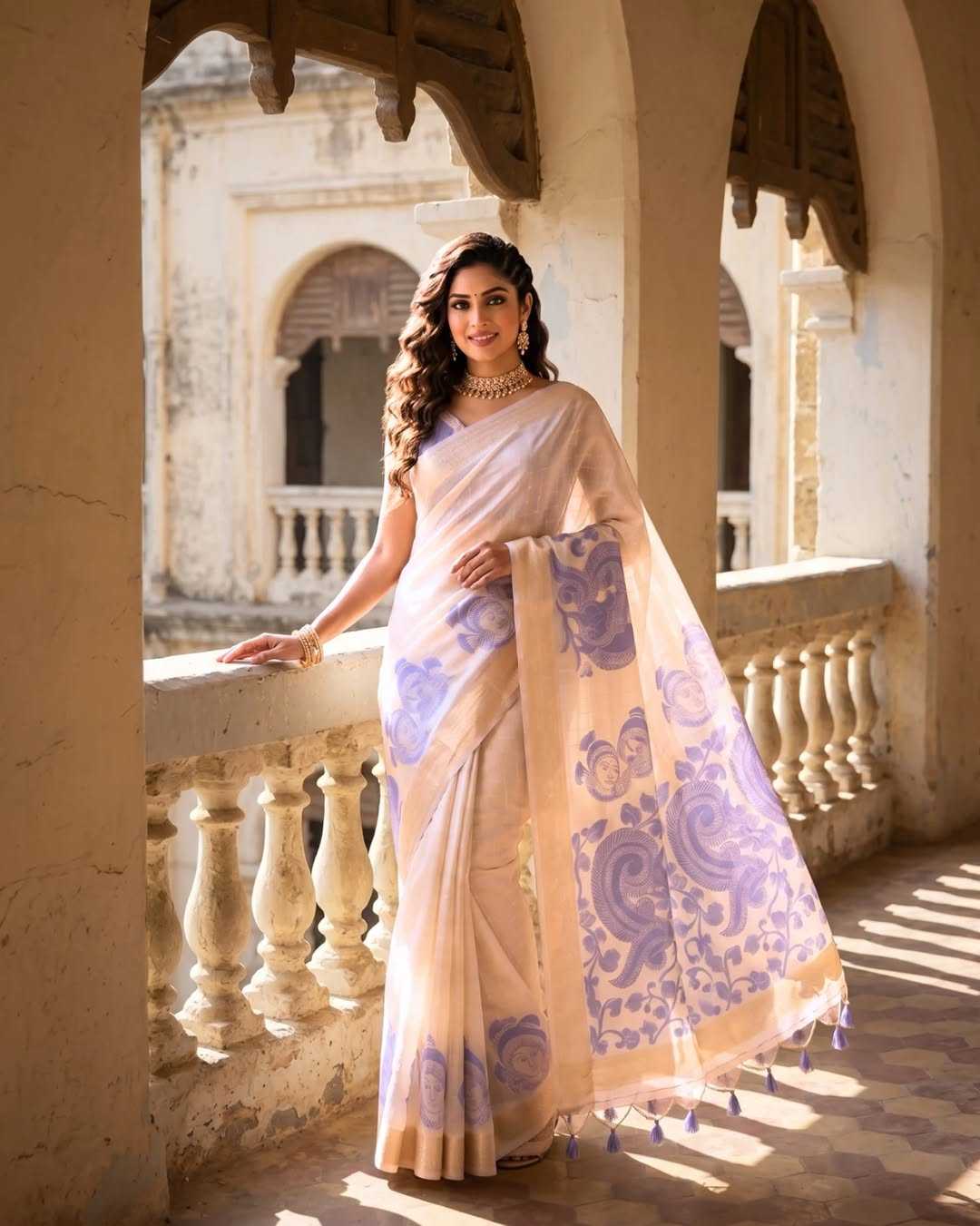 Muga Cotton Kalamkari Saree