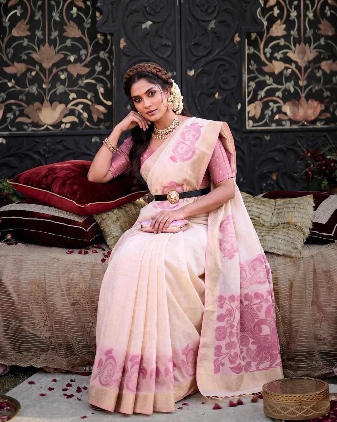 Muga Cotton Kalamkari Saree