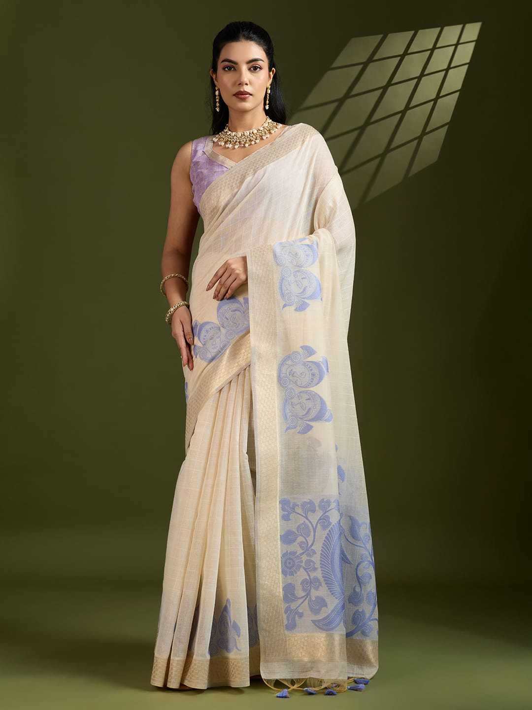 Muga Cotton Kalamkari Saree