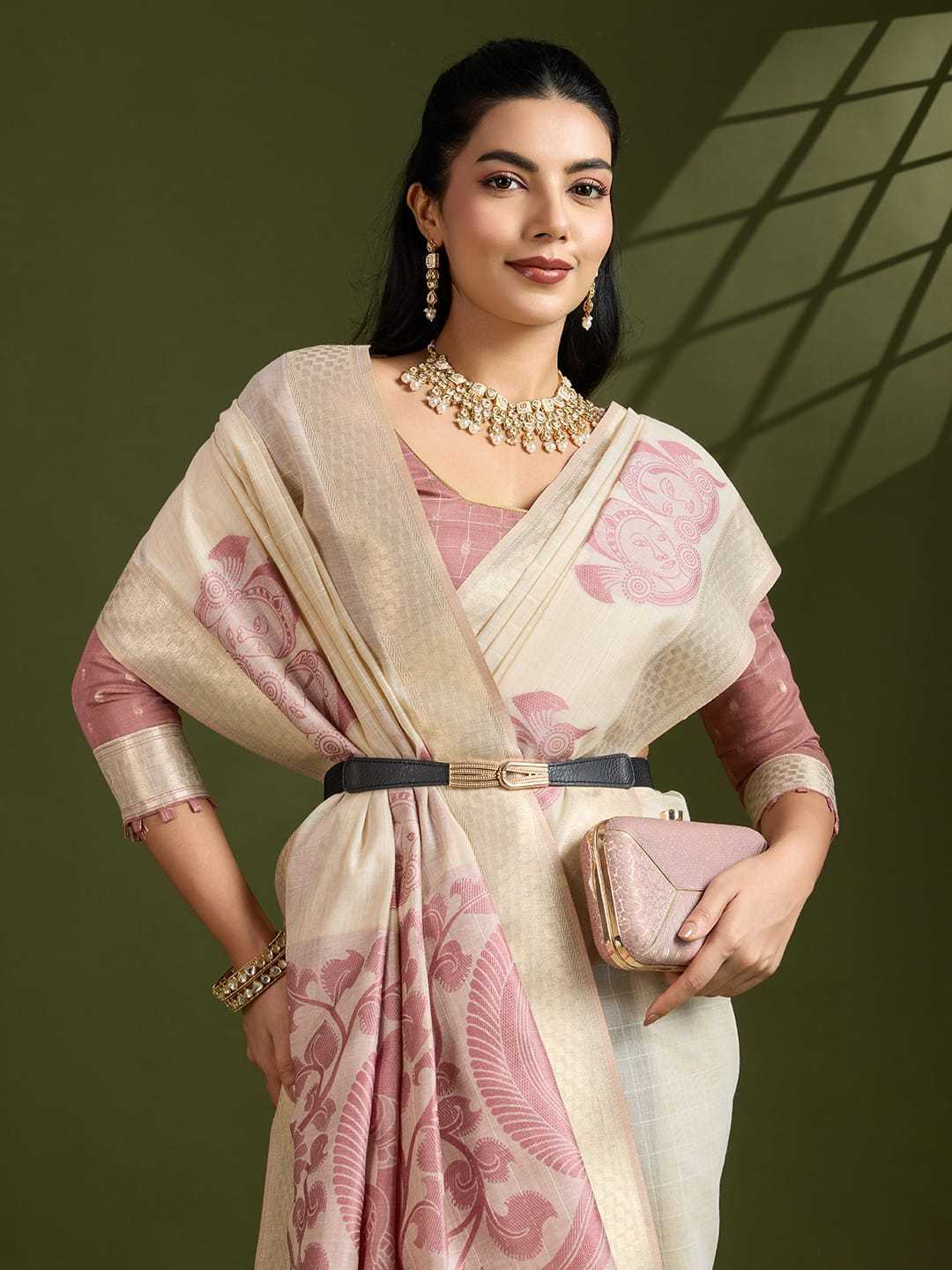 Muga Cotton Kalamkari Saree