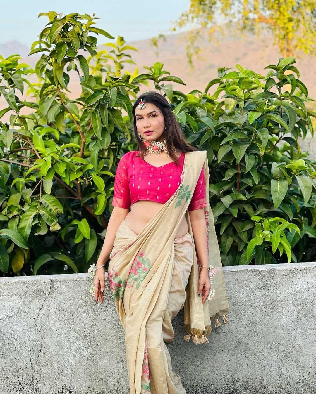 Muga Cotton Soft Silk Saree in Baby Pink