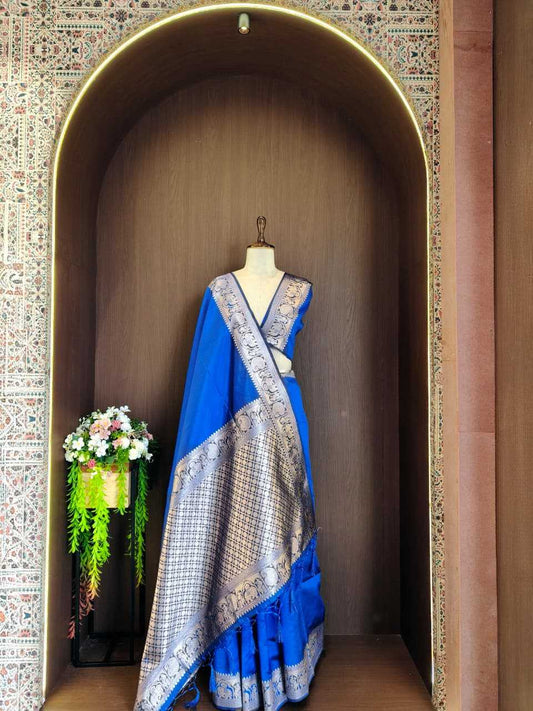 Banarasi Soft Silk Designer Saree in Purple