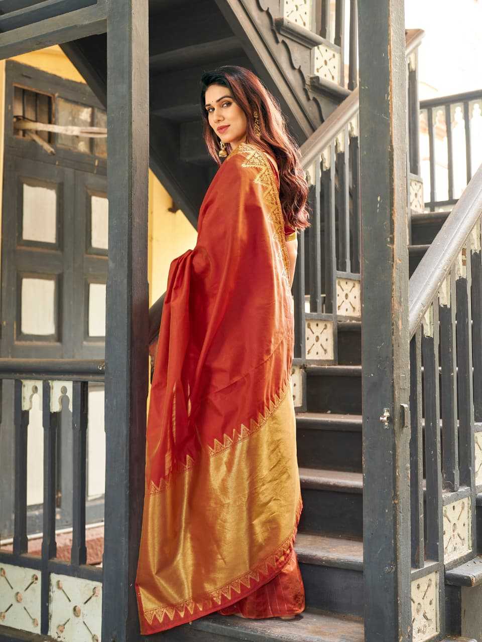 NOW Banarasi Soft Silk Zari Border Saree