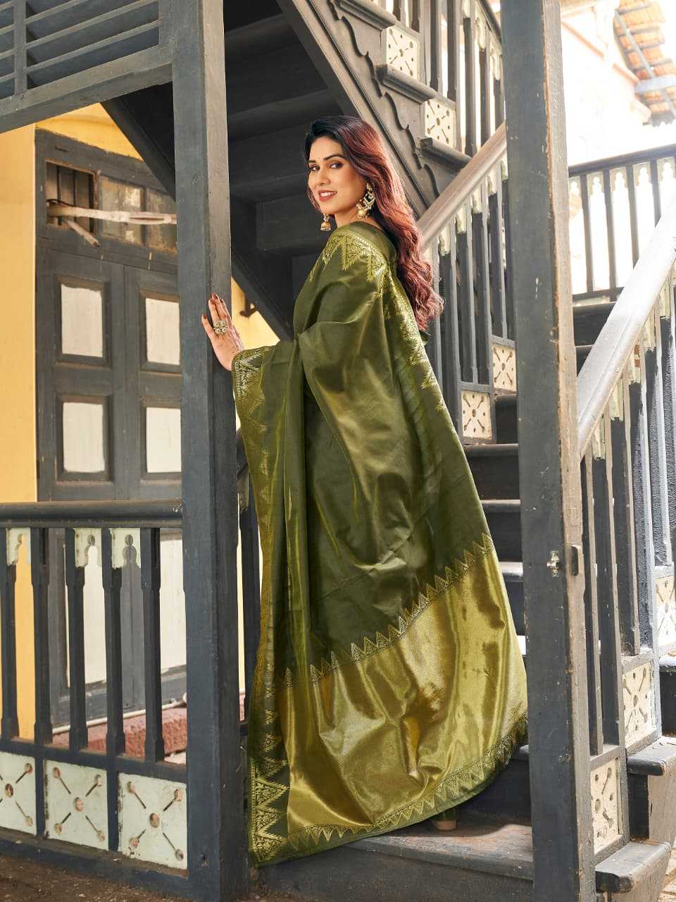 NOW Banarasi Soft Silk Zari Border Saree