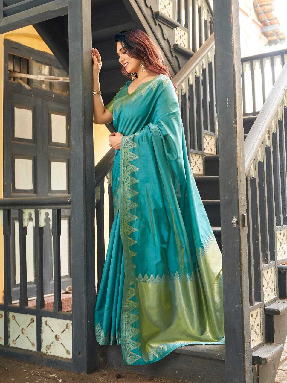 NOW Banarasi Soft Silk Zari Border Saree