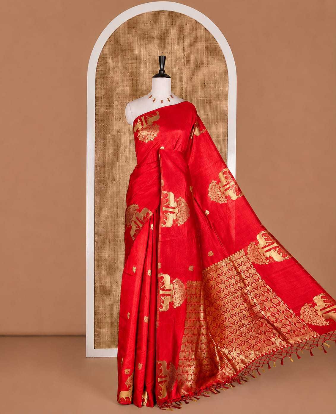 RAW Banarasi Soft Silk Zari Border Saree