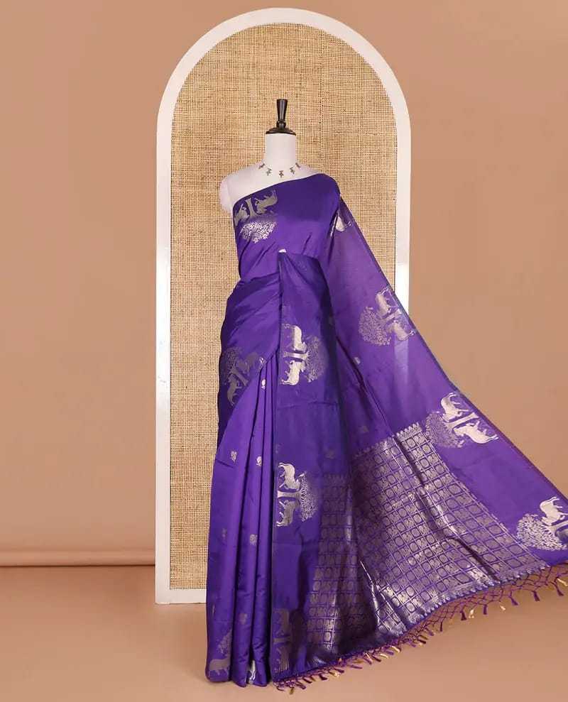 RAW Banarasi Soft Silk Zari Border Saree