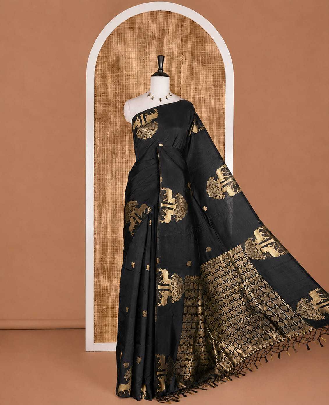 RAW Banarasi Soft Silk Zari Border Saree