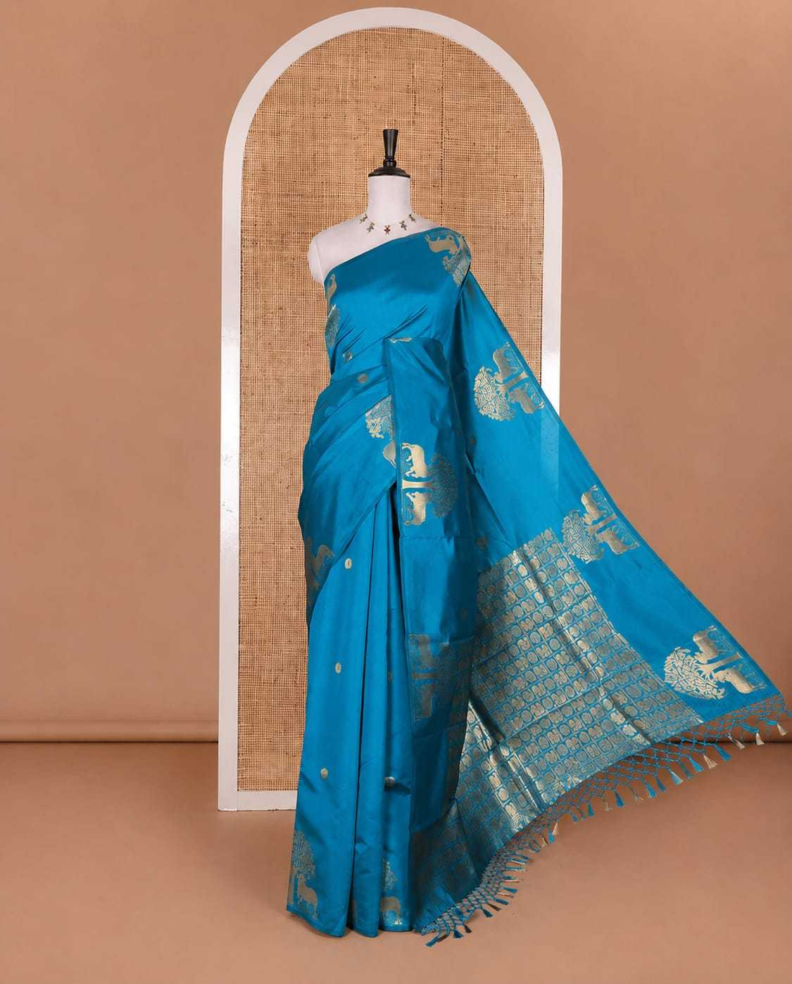 RAW Banarasi Soft Silk Zari Border Saree