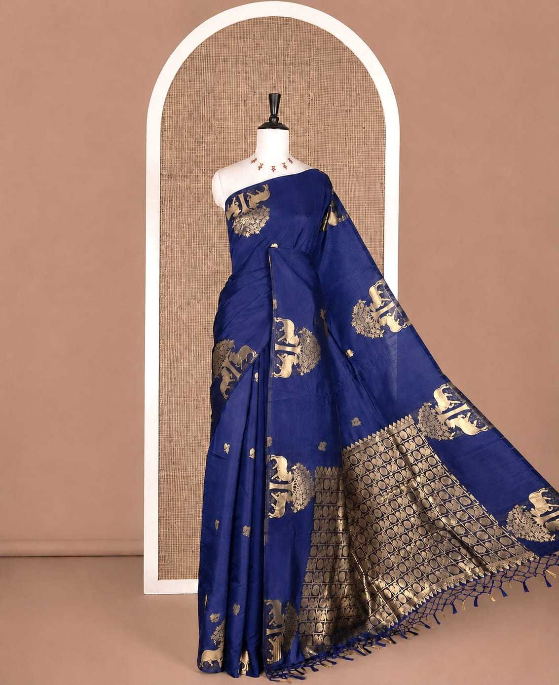 RAW Banarasi Soft Silk Zari Border Saree