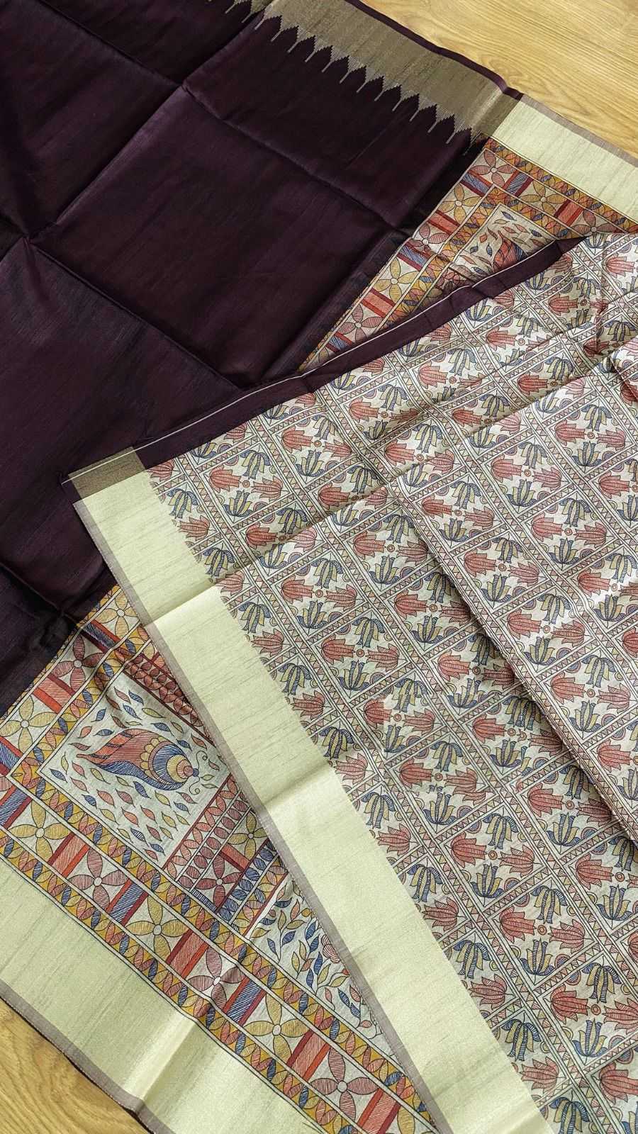 Rutrang Tussar Silk Printed Saree