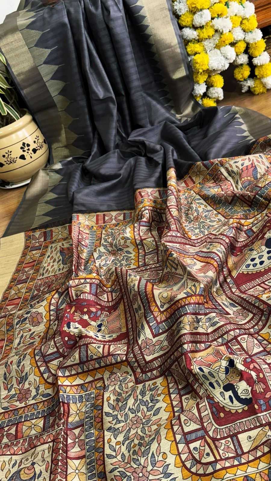 Rutrang Tussar Silk Printed Saree
