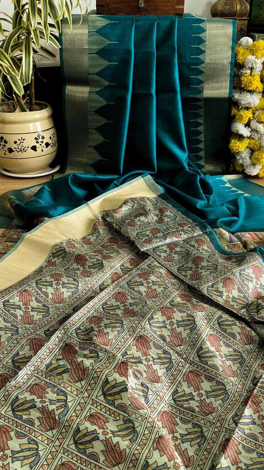 Rutrang Tussar Silk Printed Saree