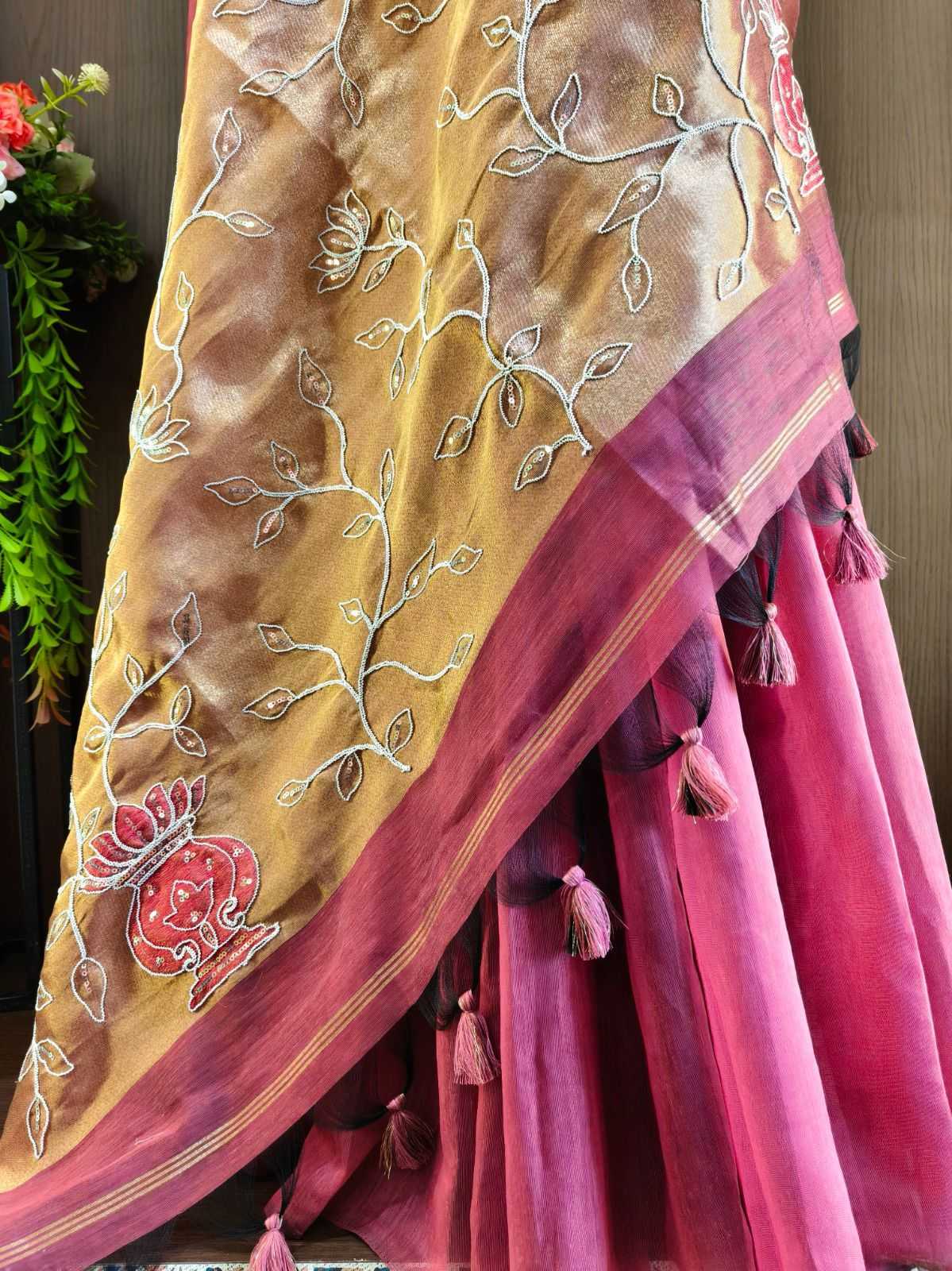 Sadhana Cotton Embroidered Saree