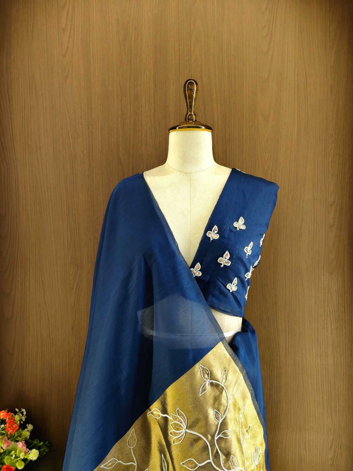 Sadhana Cotton Embroidered Saree