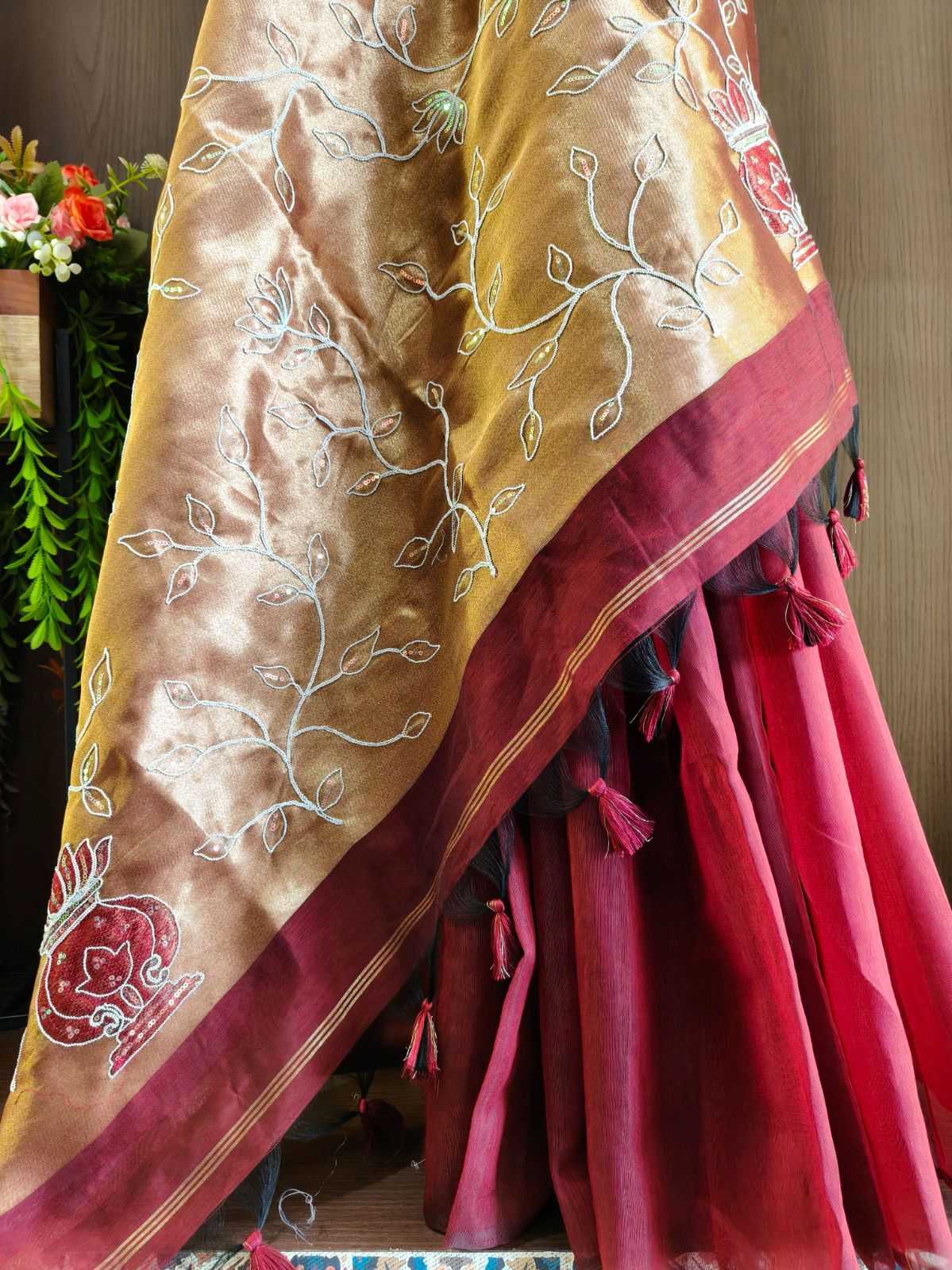 Sadhana Cotton Embroidered Saree