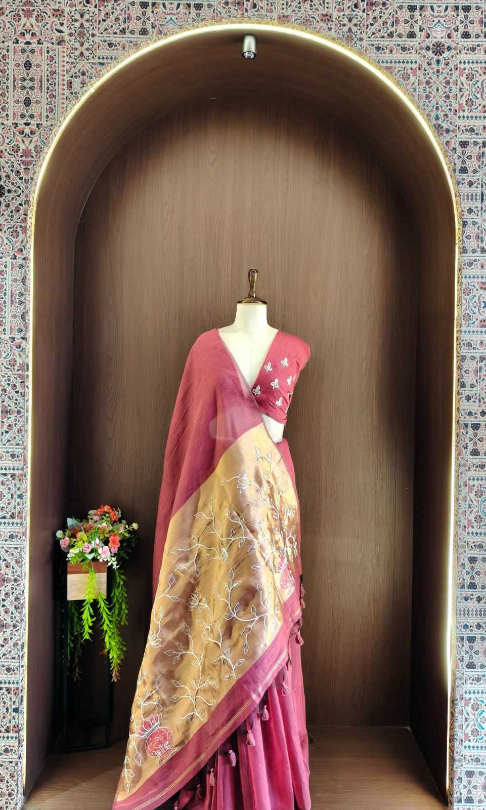 Sadhana Cotton Embroidered Saree