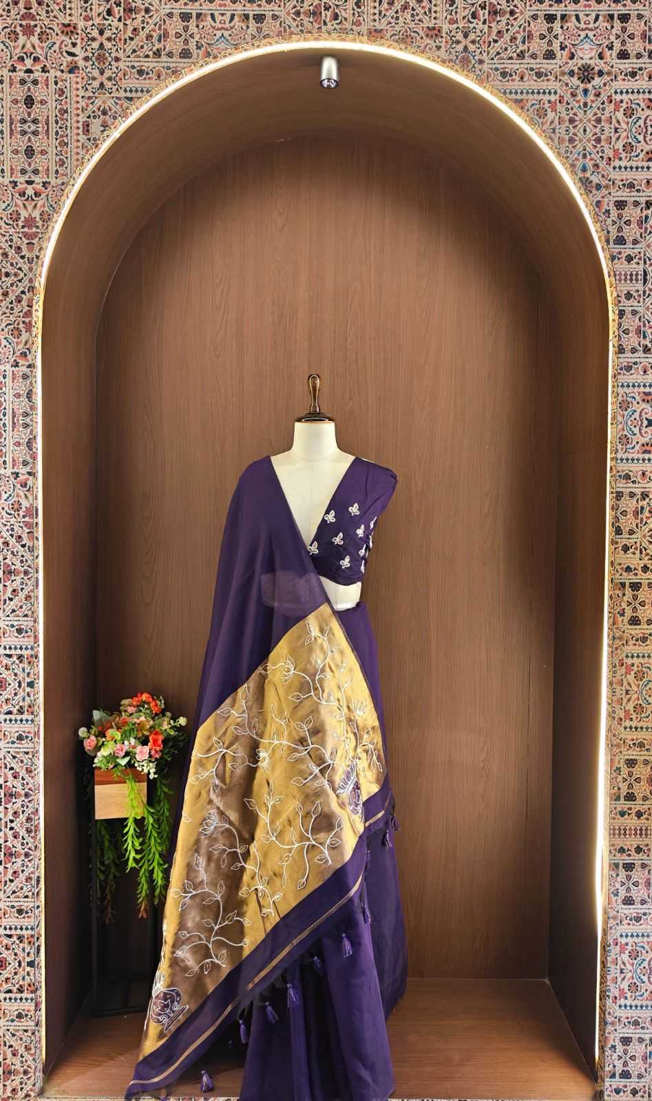 Sadhana Cotton Embroidered Saree