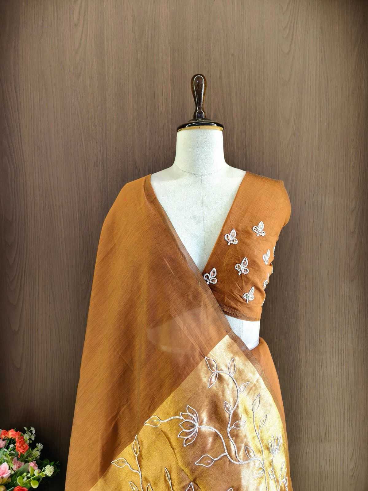 Sadhana Cotton Embroidered Saree