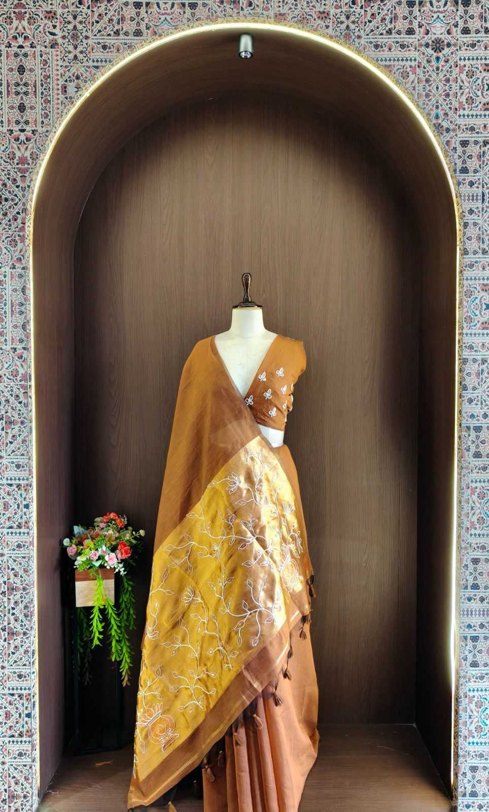 Sadhana Cotton Embroidered Saree