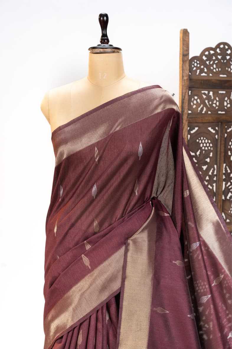 Silk Khadi Cotton Zari Border Saree