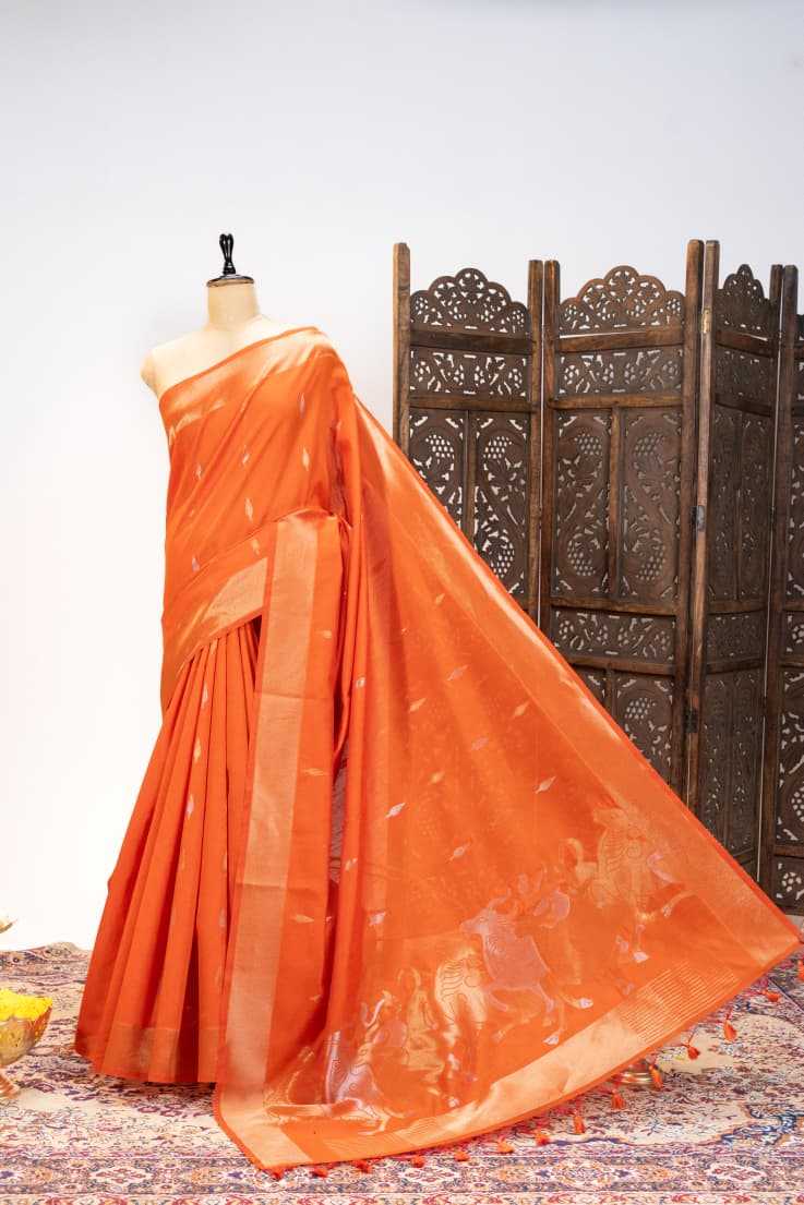 Silk Khadi Cotton Zari Border Saree