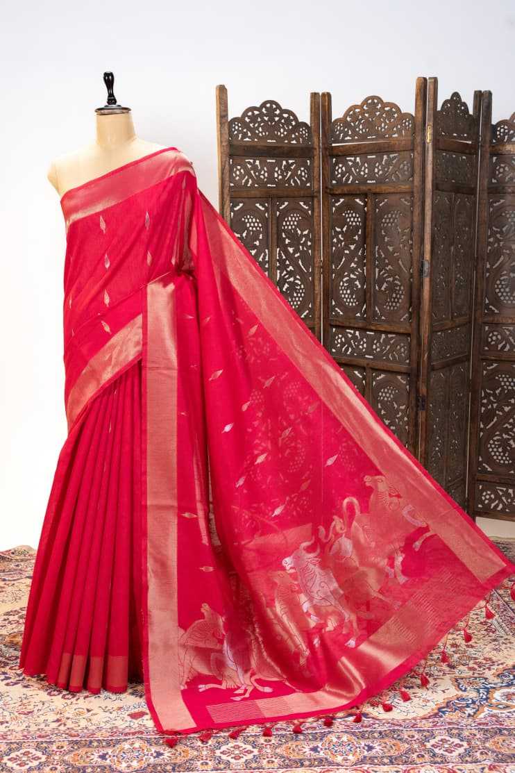 Silk Khadi Cotton Zari Border Saree