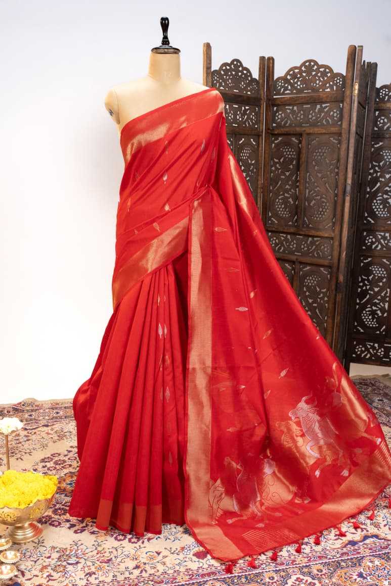 Silk Khadi Cotton Zari Border Saree