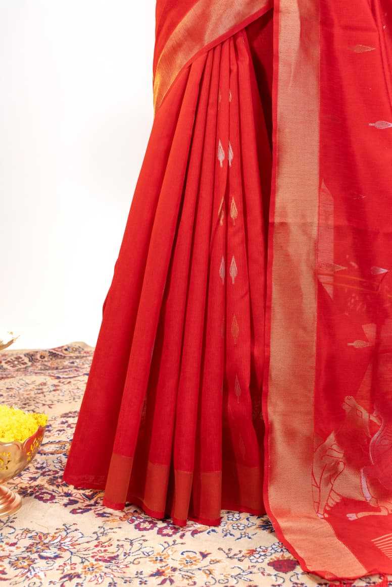 Silk Khadi Cotton Zari Border Saree